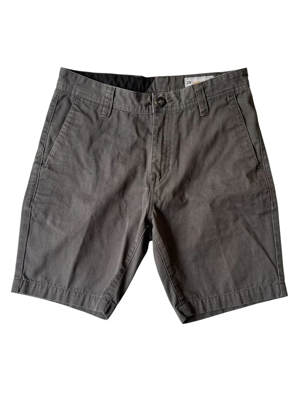 Volcom chino shorts 28 Gray Cotton blend Mens 7.5 inseam Casual Summer Y2K